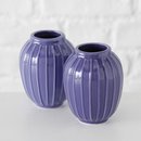 Vase Uvio, 2 sort., H 12 cm, Steingut, Violett...