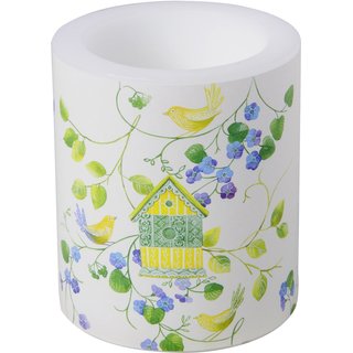 Windlicht Kerze " LOVELY HOME cream " IHR, H 10 cm, D 9 cm