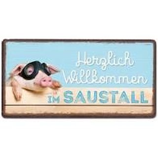 Magnet  " Saustall  " Maße: H 5 x B 10 x T 0,2 cm