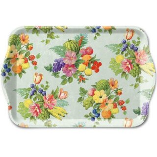 Tablett Melamin 13 x 21 cm, " Flowers and Fruits Green " AMBIENTE