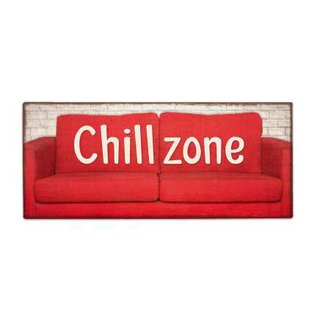 Metallschild im Vintage Look Maße: H  13,0 x B 30,5 x T 0,4 cm " Chillzone "