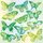 Serviette 25 x 25 cm  3 lagig, 20 Stück pro Packung "  Aquarell Butterflies Green FSC Mix" AMBIENTE