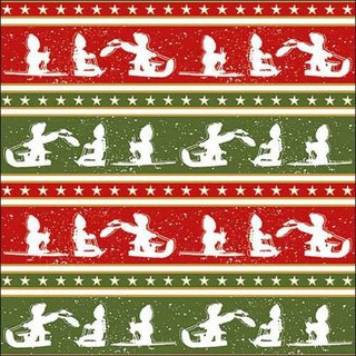 Serviette 33 x 33 cm  3 lagig, 20 Stück pro Packung " Sleigh Ride FSC Mix " AMBIENTE