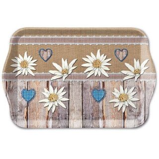 Tablett Melamin 13 x 21 cm, " Edelweiss On Wood " AMBIENTE