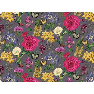 Tischset 83% PVC, 17% Polyester /H/T ca. 400/300/2 mm " Botanical Florals Grey "AMBIENTE