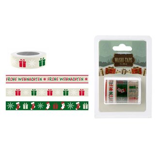 Washi Tape "Weihnachten", 3er Set, 1,5x300cm