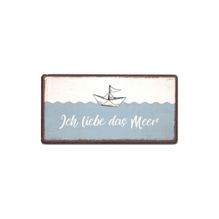 Magnet  " Ich liebe das Meer " Maße: H 5 x B 10 x T 0,2 cm