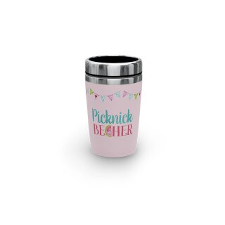 Thermobecher 2go" Picknick "  Edelstahl ca. 240 ml Größe Ø 8,5 x Höhe 13 cm