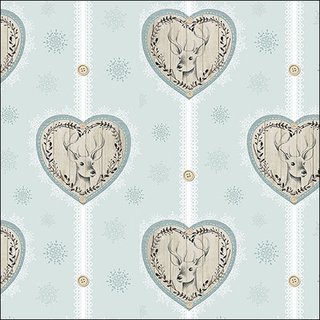 Serviette 33 x 33 cm  3 lagig, 20 Stück pro Packung " Deer Hearts FSC Mix "AMBIENTE