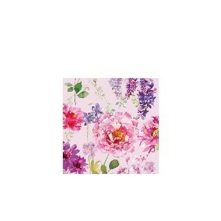 Serviette 25 x 25 cm  3 lagig, 20 Stück pro Packung " Pink Roses Lilac FSC Mix  " AMBIENTE