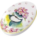 BEAUTIFUL BIRD white Blechdose Ei 11 x 7,7 cm