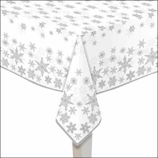 Tischdecke Airlaid 120x180 cm Snow Crystals Silver AMBIENTE