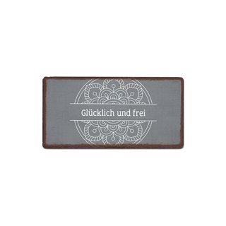 Magnet  " Glücklich und Frei " Maße: H 5 x B 10 x T 0,2 cm