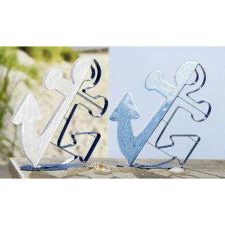 PVC Metall Anker St.Relief sortiert Metall blau + PVC Perlmutt weiss/blau 28 x 25 x 8 cm GILDE