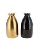 Keramik.Vase"Pure"2F D6H10cm,schw-gold matt