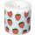 Windlicht Kerze " MY LITTLE STRAWBERRIES li.blue " IHR, H 7,5 cm, D 7,5 cm