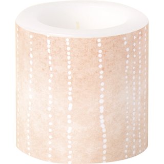 Windlicht Kerze " LOTS OF DOTS apricot " IHR, H 7,5 cm, D 7,5 cm