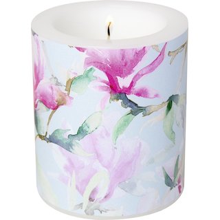 Windlicht Kerze " MAGNOLIA POESIE light blue " IHR, H 10 cm, D 9 cm