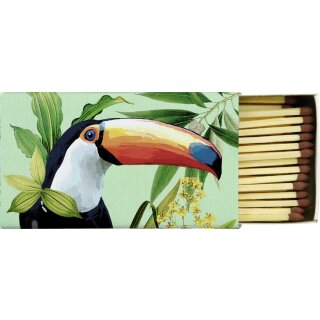 Streichholzschachtel " TOUCAN IN PARADISE mint "; IHR, 11,1 x 6,3 cm