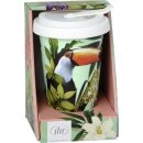 Porzellan Coffee-To-Go-Becher mit Silikondeckel...