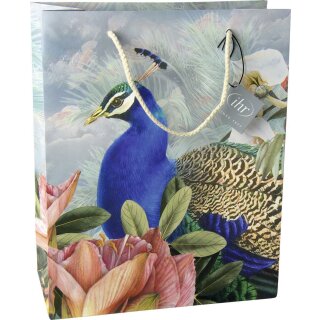 Geschenktasche B 26 x H 32 x T 11 cm IHR " PARADISE PEACOCK "