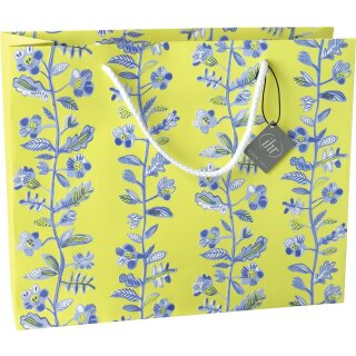 Geschenktasche  B 26 x H 32 x T 11 cm  IHR " SUMMER "ANNICA" lime "Oberfläche: matt, alle Ranken als Prägung