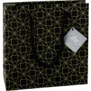 Geschenktasche " SQUARE PATTERN black "; IHR 18...