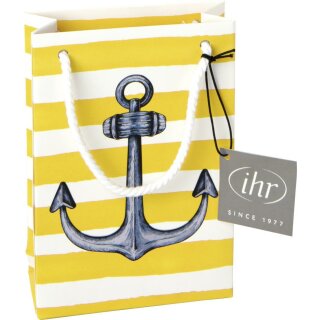 Geschenktüte IHR  10 x 4 x 15 cm "SAILORS ANCHOR yellow"