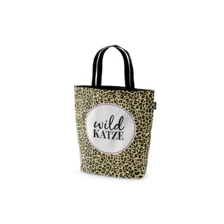 Shopper Tasche "  Wildkatze " Bio Baumwolle 42x30x14cm