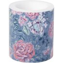 Windlicht Kerze " DENIM ROSE " IHR, H 10 cm, D...