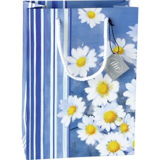 Geschenktasche  B 20 x H 27,5 x T 10 cm  "AGNETHA blue"; IHR