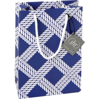 Geschenktasche 14 X7 X 20 cm  "SAILORS ROPE blue"; IHR