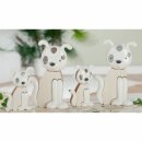 Poly Hund Lumpi sortiert weiss/grau mit Naturfurnier MDF...
