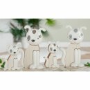 Poly Hund Lumpi sortiert weiss/grau mit Naturfurnier MDF...