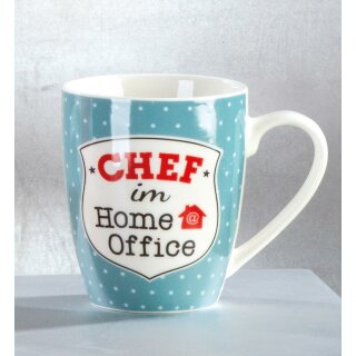 Bonechina Tasse "CHEF im Home Office...ca 360 ml  12 x 10 x 8,5 cm