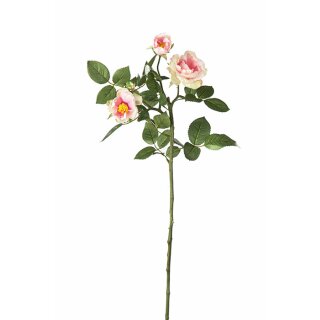 Deko Rosenzweig "Elsa" rosa 3 Blüten+1Knospe 65 cm GILDE
