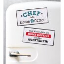 Metall Magnet creme/rot/mint, "CHEF im Home...