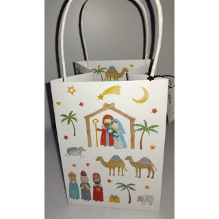 Geschenktasche IHR 14 x 14 x19,5 xm " Christmas Crib " IHR