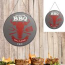 Blechschild "BBQ", 30cm Durchmesser mit Metall...