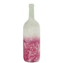 Glasflasche 10x34,5cm Farbe: rose weiss