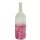 Glasflasche 10x34,5cm Farbe: rose weiss