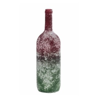 Glasflasche 10x34,5cm Farbe:  grün rot