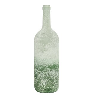 Glasflasche 10x34,5cm Farbe:  weiss grün