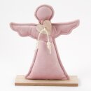 Stoff-Engel mit Herzhänger 19 x 5 x 24,5 cm, rosa