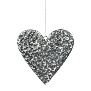 Aluminium Herz Hänger MOON, 10cm, silber