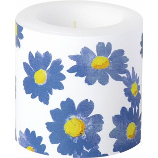 Windlicht Kerze " AGNETHA blue " IHR, H 7,5 cm, D 7,5 cm