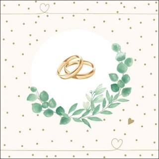 Serviette 33 x 33 cm  3 lagig, 20 Stück pro Packung "Wedding Branch White FSC Mix "AMBIENTE