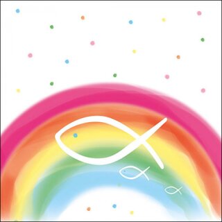 Serviette 33 x 33 cm  3 lagig, 20 Stück pro Packung " Rainbow White  FSC Mix "AMBIENTE