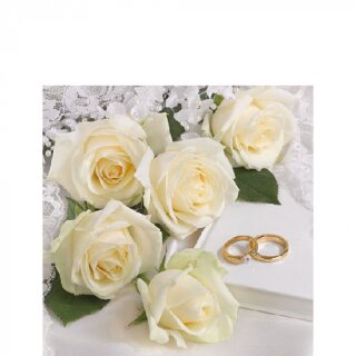Serviette 25 x 25 cm  3 lagig, 20 Stück pro Packung " White Wedding FSC Mix  " AMBIENTE