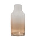 Glasvase-Flasche 12x25cm braun klar